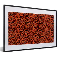 PosterMonkey Fotolijst incl. Poster - Dierenprint - Rood - Panter - 60x40 cm - Posterlijst