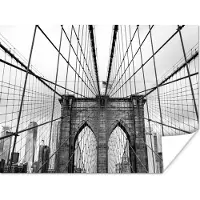 PosterMonkey Poster Brug - Architectuur - Zwart - Wit - USA - 160x120 cm XXL