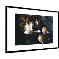 PosterMonkey Fotolijst incl. Poster - Koffie - Fruit - Havermout - 90x60 cm - Posterlijst