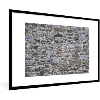 PosterMonkey Fotolijst incl. Poster - Keien - Vintage - Muur - 90x60 cm - Posterlijst