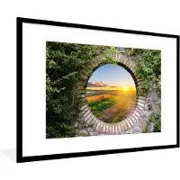 PosterMonkey Fotolijst incl. Poster - Platteland - Doorkijk - Zon - 120x80 cm - Posterlijst