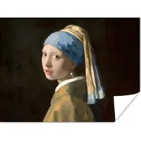 PosterMonkey Poster Meisje met de parel - Schilderij - Oude meesters - Vermeer - 160x120 cm XXL