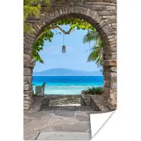 PosterMonkey Poster Strand - Zee - Tropisch - Zomer - Doorkijk - 20x30 cm