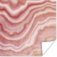 PosterMonkey Poster Agaat - Roze - Stenen - Kristal - 75x75 cm