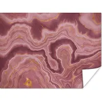 PosterMonkey Poster Agaat - Abstract - Stenen - Roze - 120x90 cm