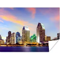 PosterMonkey Poster Skyline - Verenigde Staten - Water - 120x90 cm