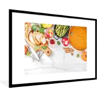 PosterMonkey Fotolijst incl. Poster - Groente - Fruit - Vlees - Kruiden - 90x60 cm - Posterlijst