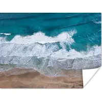 PosterMonkey Poster Strand - Zee - Water - Blauw - 80x60 cm