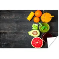 PosterMonkey Poster Fruit - Smoothie - Industrieel - Zomer - 180x120 cm XXL