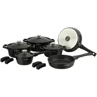 Northix – 14-delige Retro Pannenset - 3 kleuren -