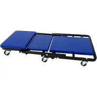 Deuba Monteursbed Blauw Zwart Metaal 92x44x12cm Stoel 150kg