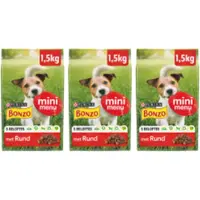 Bonzo 3x (Friskies) Droog Mini Menu Rund - Hondenvoer - 1.5kg