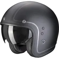 Scorpion Belfast Evo Retrol Mat Zwart-Silver Jethelm Maat S
