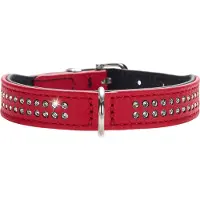 Hunter Halsband Diamond Petit Rood/zwart Gr. 27: 20-24cm Halsomvang, B 16mm