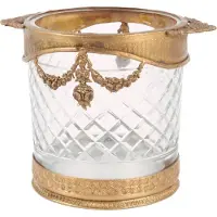 Baroque - Waxinelichtjeshouder - Flessenhouder 15 cm - Goud - Koper / Glas - 15x14x14 - Brass+glass