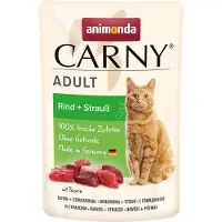 Animonda Carny 24x85g Maaltijdzakjes Rund + Struisvogel Kattenvoer