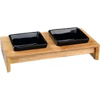 Trixie Voer-Waterbak Set - Keramiek - Hout