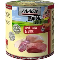 Mac'S 6x800g Kitten Kalkoen, Rund & Eend Kattenvoer