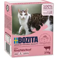 Bozita met rund stukjes in saus natvoer kat 12 x 370 g
