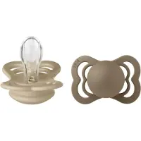 BIBS - Pacifier Supreme 2 PACK - Vanilla/Dark Oak - Size 1