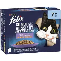 Felix 12x85g Senior Mix Selectie in Gelei Elke Dag Feest Kattenvoer