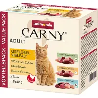 Animonda Carny Gevarieerde Gevogeltemix Stukjes 8x85g Natvoer Voor Katten