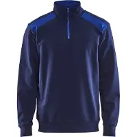 Blakläder 3353-1158 Sweatshirt bi-colour met halve rits Marineblauw/Korenblauw maat XS heren