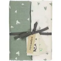 Briljant Birds Organic Swaddle Chinois Green 2 Stuks Hydrofiel Multidoek