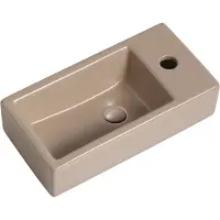 Guido Gusto Fontein Mia 40.5x20x10.5cm mat beige inclusief afvoerplug rechts