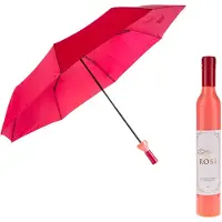 Ootb Vouwparaplu Rose Wijnfles Ø90cm Rood rood Polyester Paraplu