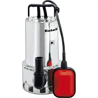Einhell Elektrische Vuilwaterpomp GC-DP 1020 N - 1000 W - 18000 l/u - Vuil tot Ø20 mm - Traploos instelbare vlotterschakelaar - Behuizing van RVS - Incl. universele slangaansluitingen