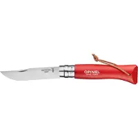Opinel Zakmes - Leren Koord - RVS Hout Rood