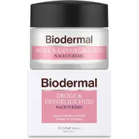 Biodermal Nachtcrème Droge & Gevoelige Huid - Hydrateert en herstelt - 50ml - Biodermal Nachtcrème Droge &amp; Gevoelige Huid - Hydrateert en herstelt - 50ml