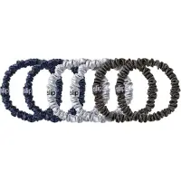 Slip skinny's uit de Midnight-collectie | Set van pure zijden magere scrunchies | 100% Moerbeizijde Anti-kreuk Ultrazacht Zacht voor het haar Voo
