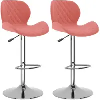 vidaXL Barkrukken 2 st fluweel roze