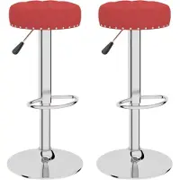 vidaXL Barkruk, 2 stuks, donkerrood, met stoffen bekleding