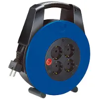 Brennenstuhl Vario Line kabelhaspel 4 stopcontacten zwart/blauw (15 meter)