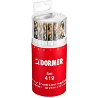 DORMER Boorbitje, Draaiboorset A094 DIN 338 type N nominaal-Ø 1-10x0,5 mm HSS 19 stuks ronde doos (1,0-10 mm)