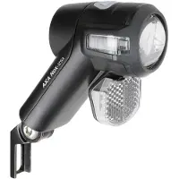 Axa Nox Sport Fietsverlichting – 12 Lux LED Voorlicht – Batterijverlichting – Double Lens Technology – Geïntegreerde Reflector – 30 m Lichtbeeld – 2.000 m Zichtbaarheid – Zwart