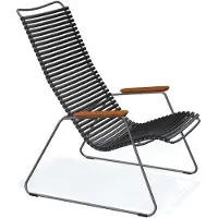 Houe CLICK Relaxfauteuil Lounge Chair Bamboe Armleuningen Stalen Frame 2 stuks