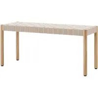 &tradition Betty TK4 bankje oak, natuurkleurige gevlochten linnen zitting