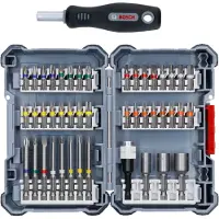 Bosch 44+1 delige schroefbitset en doppen in cassette - 2607017692