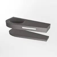 Mondiaz Riva 120cm wastafel met planchet Dark Grey en wastafel links 1 kraangaten Dark Grey