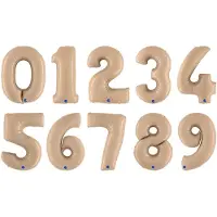 Ballongkungen AB Folieballon Cijfer 1 Satin Nude - 100 cm