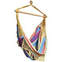 VIVERE Brazilian, hangmat, draagvermogen 113 kg, geschikt voor 1 persoon, katoen, meerkleurig, 609,6 mm