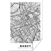 PosterMonkey Poster Stadskaart - Frankrijk - Kaart - Nancy - Plattegrond - 40x60 cm
