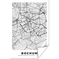 PosterMonkey Poster Duitsland - Stadskaart - Plattegrond - Bochum - Kaart - 40x60 cm