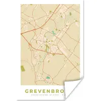 PosterMonkey Poster Vintage - Grevenbroich - Plattegrond - Kaart - Stadskaart - 40x60 cm