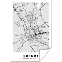 PosterMonkey Poster Plattegrond - Erfurt - Kaart - Stadskaart - Duitsland - 40x60 cm