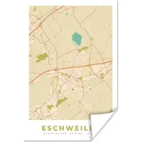 PosterMonkey Poster Stadskaart - Eschweiler - Plattegrond - Vintage - Kaart - 40x60 cm